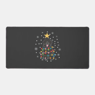 Black Newfie Newfoundland Dog Christmas Tree Class Desk Mat