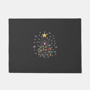 Black Newfie Newfoundland Dog Christmas Tree Class Doormat