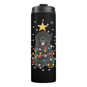 Black Newfie Newfoundland Dog Christmas Tree Class Thermal Tumbler