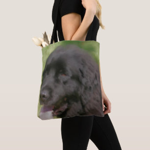 Black Newfoundland Dog Art  Tote Bag