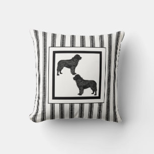 Black Newfoundland Throw Pillow