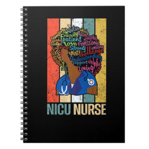 Black Nicu Nurse For African American Melanin Nu Notebook