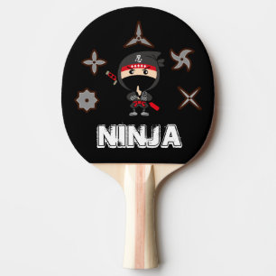 Black Ninja Boy Ping Pong Paddle