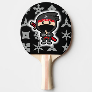 Black Ninja Boy Ping Pong Paddle