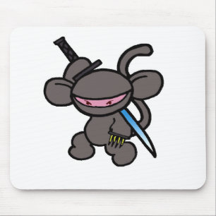 Black Ninja Claw-No Words Mouse Mat