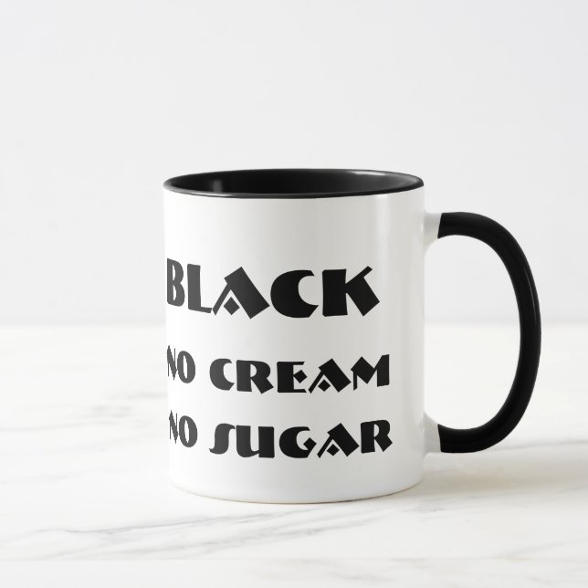 Black No Cream No Sugar Mug (Right)