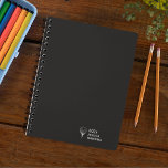 Black Noir Golf Tee Personal Weekly Planner<br><div class="desc">Clean,  simple personal stationery annual planner featuring a simple golf ball on tee graphic along side minimalist typography text areas with personalizable year and name. Annual planner (12 months) with open monthly overviews and weekly planning sheets. Contact for assistance in personalising.</div>
