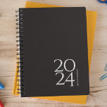 Black Noir Personal Weekly Planner<br><div class="desc">Simple personal stationery annual planner with black noir cover. Annual planner (12 months) with open monthly overviews and weekly planning sheets. Contact for assistance in personalising.</div>