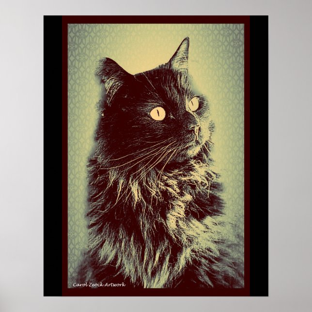 Black Norwegian Forest Cat Poster (Front)