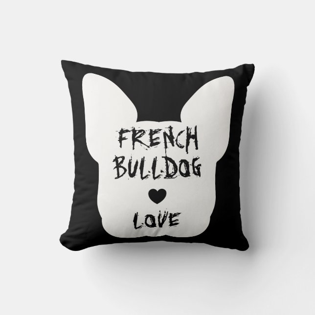 Black nose love Face Abstract French Bulldog Cushion (Front)