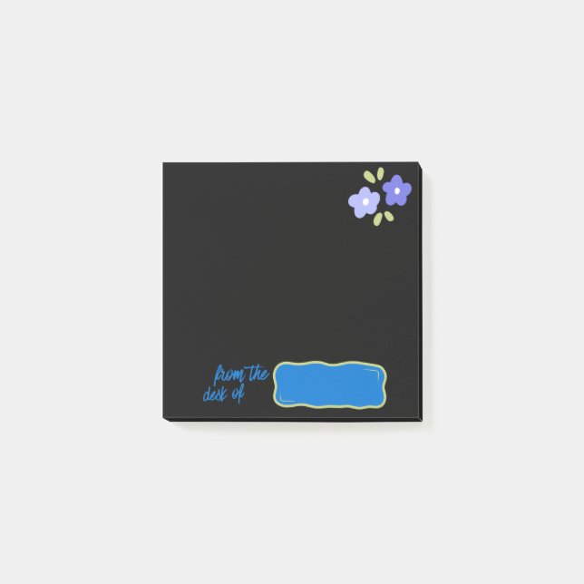 Black Notes with Purple Flowers (Front)