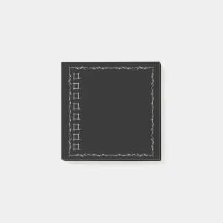 Black Notes with White To Do Boxes