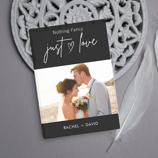 Black Nothing Fancy Just Love We Eloped Elopement Invitation (Creator Uploaded)