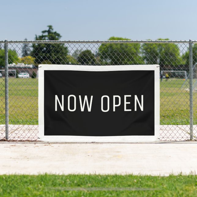 Black Now Open Banner (Insitu)