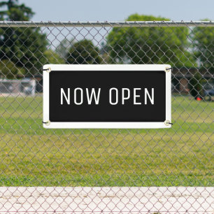 Black Now Open Banner