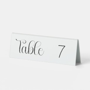 Black Number  6x2 Table Tent Sign