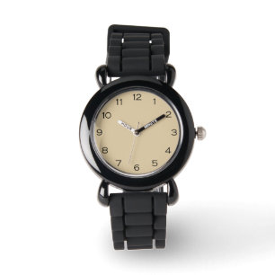 Black Numbers on Beige Kids cn Watch