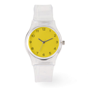 Black Numbers on Yellow Womens cn Watch