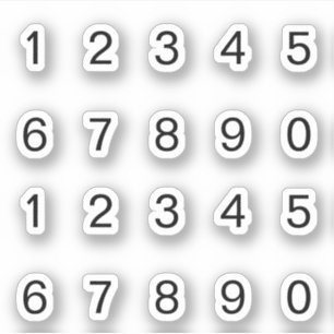 Black numbers sticker