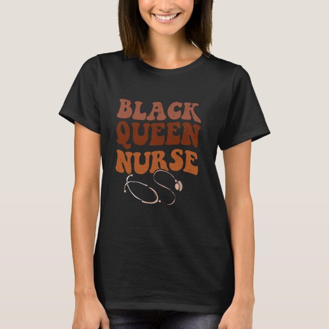 Black Nurse Afro Love African Women Melanin Nursin T-Shirt (Front)