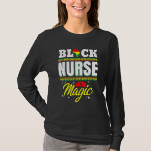 Black Nurse Afro Magic Melanin Black History Month T-Shirt