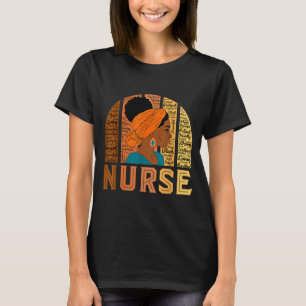 Black Nurse Afro Woman Inspirational Word Cloud Rn T-Shirt