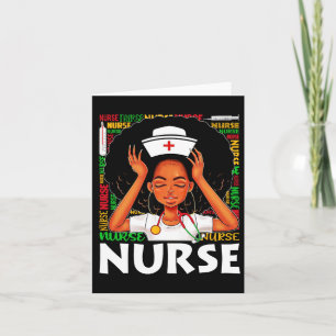 Black Nurse Afro Woman Juneteenth Black History Mo Card