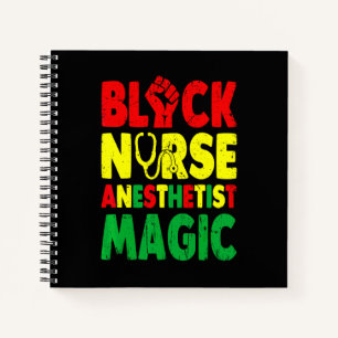 Black Nurse Anaesthetist Magic Crna Notebook
