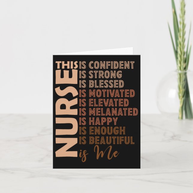 Black Nurse Black History Nurse Melanin Afro Woman Card (Front)