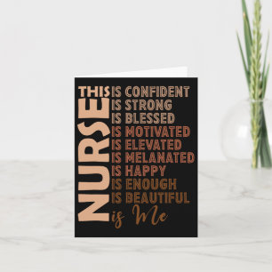 Black Nurse Black History Nurse Melanin Afro Woman Card