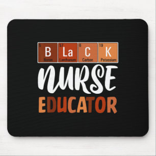 Black Nurse Educator Melanin African American Hist Mouse Mat