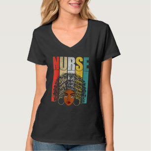 Black Nurse For Women Girls Melanin African Nursi T-Shirt