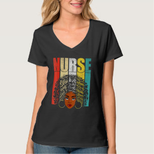 Black Nurse For Women Girls Melanin African Nursi T-Shirt