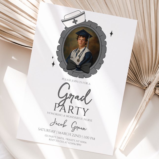 Black Nurse Graduation Party Invitation (Creator Uploaded)