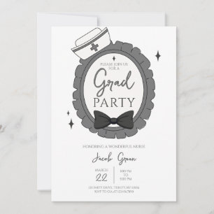 Black Nurse Graduation Party Invitation