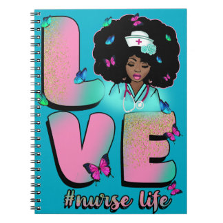 Black nurse life rn cna nursing school melanin sis notebook