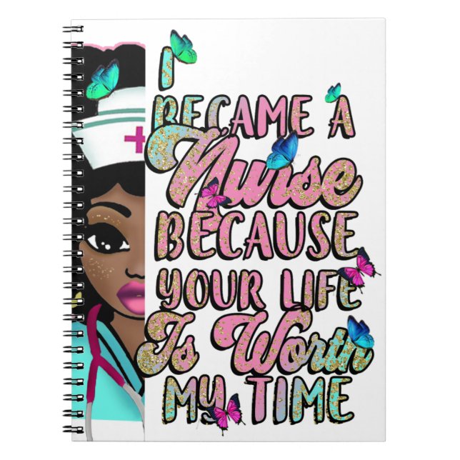 Black nurse life rn cna nursing school melanin sis notebook (Front)