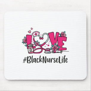 Black Nurse Love Valentine Day Cute Women Heart Ap Mouse Mat
