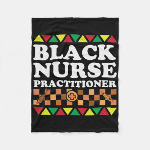 Black Nurse Practitioner Bhm African American Mela Fleece Blanket