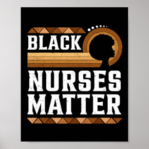 Black Nurses Problem African American Afro Nursing Poster