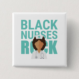 Black Nurses Rock Doctor Medical Health Check 15 Cm Square Badge