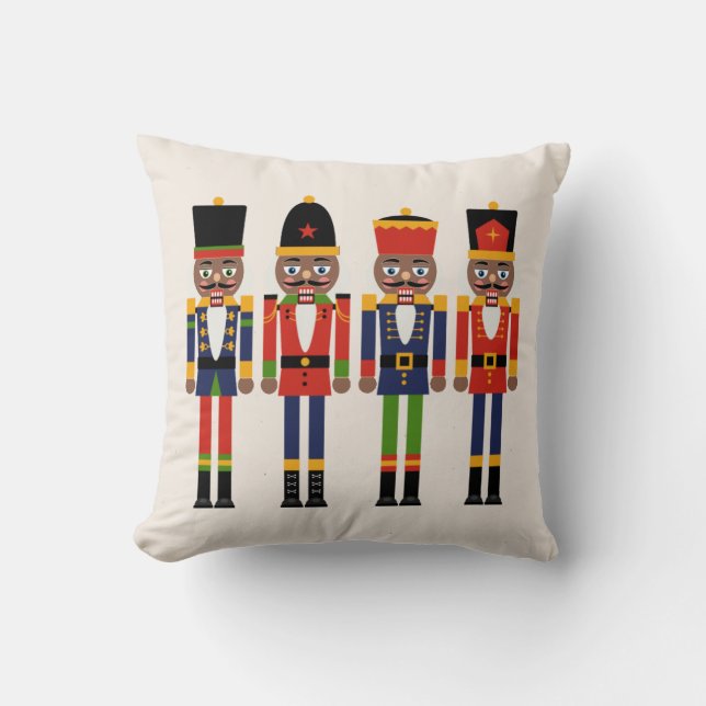 Black Nutcracker Christmas Pillow (Front)