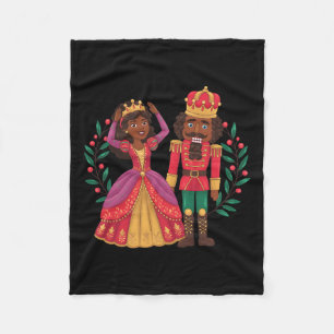 Black Nutcracker Sugar Plum Fairy Kwanzaa African Fleece Blanket