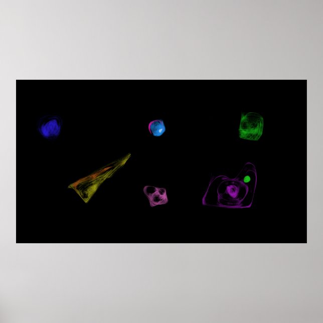 Black Objects Minimalist Painting Poster (Front)