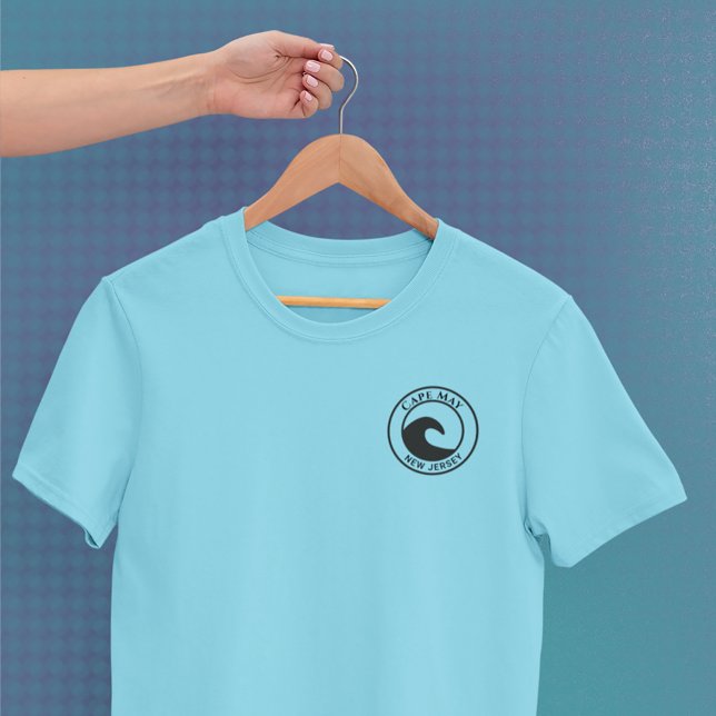 Black Ocean Wave Circle Design Cape May T-Shirt (Creator Uploaded)