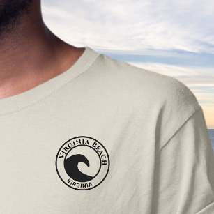 Black Ocean Wave Circle Design Virginia Beach T-Shirt