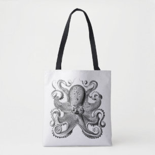 Black Octopus illustration by Ernst Haeckel Tote Bag