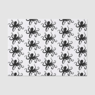 Black Octopus Silhouette Tissue Paper
