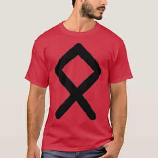 Black Odal Rune Paintbrush T-Shirt