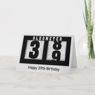 Black Odometer for 39th Birthday   Card